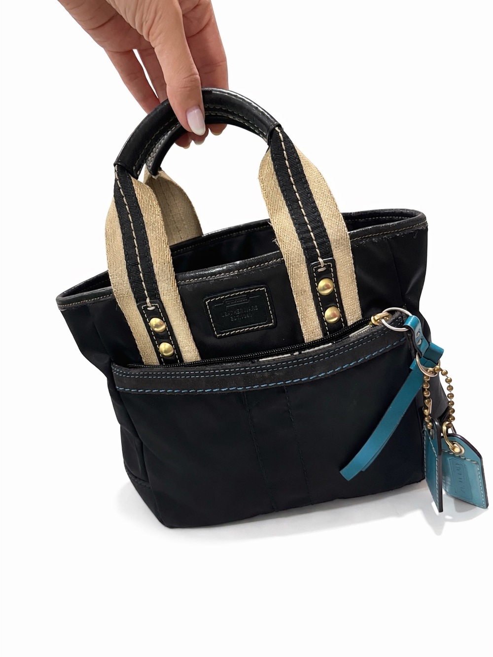 Coach Y2K Black Leather Tote
